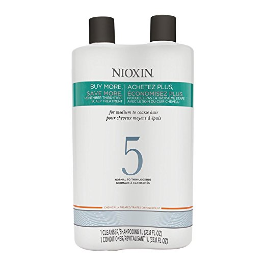 NIOXIN 俪康丝系统 5 清洁洗发水、护发素套装，33.8 oz/瓶，现仅售$31.30，免运费