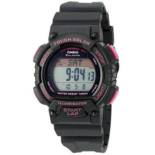 Casio Women's STL-S300H-1CCR Solar Runner Digital Display Quartz Black Watch, Only $23.53