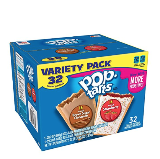 Kellogg's Pop-Tarts Frosted Toaster Pastries Variety Pack, Frosted Strawberry and Brown Sugar Cinnamon, 32 Count only $6.79