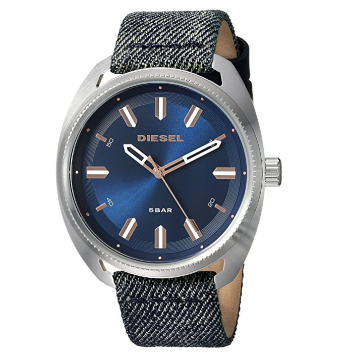 Diesel Watches Mens Fastback Stainless-Steel and Blue Denim Watch only $61.28