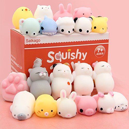 Mochi Squishy Toys, Satkago Squishies 20 Pcs Mini Squishies Squishys Mochi Animals Stress Toys, Only $10.59, You Save $10.06 after clipping coupon