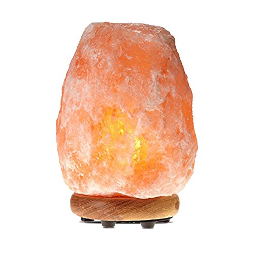 Himalayan Glow WBM 1002 large Salt lamp. ETL Certified himalayan pink salt lamp with Neem Wood Base /salt lamp light bulbs and Dimmer Control, only $16.97