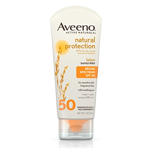 Aveeno Natural Protection Oil-Free Mineral Sunscreen Lotion, SPF 50 Sun Protection for Sensitive Skin, 3 oz, Only $7.30