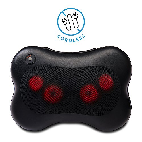 LiBa Cordless Shiatsu Neck Shoulder Back Massager Pillow with Heat - Rechargeable Use Unplugged, Portable Full Body Massage Relieve Pain Sore Muscles, Only $19.99 after clipping coupon