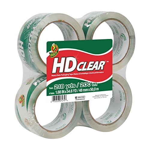 Duck HD Clear Heavy Duty Packaging Tape Refill, 4 Rolls, 1.88 Inch x 54.6 Yard, (240378), Only $6.43, free shipping after using SS