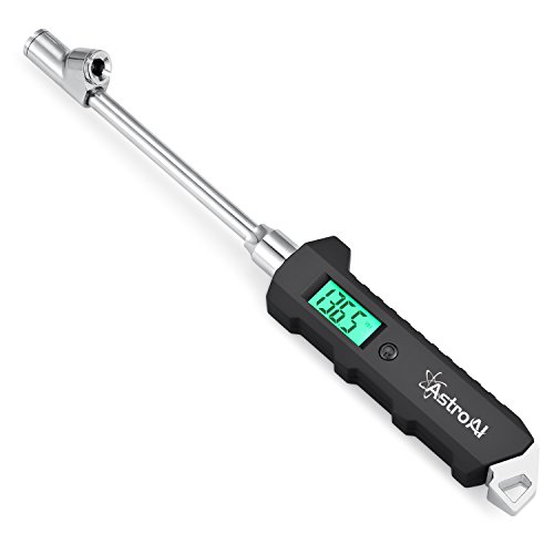 AstroAI Digital Tire Pressure Gauge, 180 PSI RV Heavy Duty Dual Head Stainless Steel Made for Truck Car with Larger Backlit LCD, Black, Only $16.99