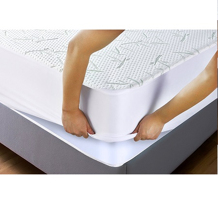 Waterproof Bamboo Mattress Protector - Hypoallergenic fitted Mattress Cover - Breathable Cool Flow Technology - Vinyl Free (Queen) - by Utopia Bedding, Only $17.84