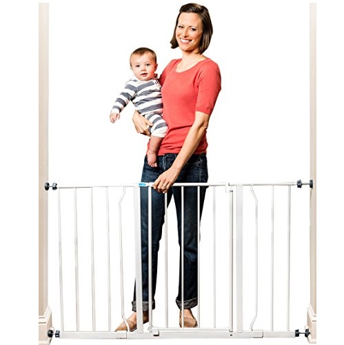 Regalo Easy Open 50 Inch Wide Baby Gate, Pressure Mount with 2 Included Extension Kits, Only $30.69, free shipping