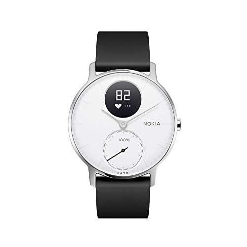 Nokia Steel HR Hybrid Smartwatch – Heart Rate & Activity Tracking Watch, White, 36mm, up to 25 Days long-lasting Battery Life, Swim Proof with Soft Silicone Interchangeable Wristbands $152.94