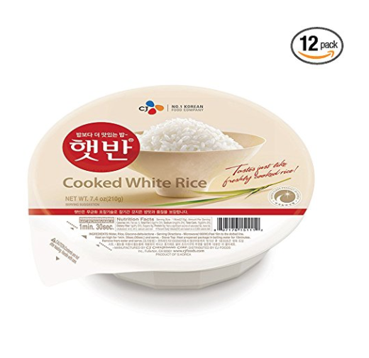 CJ Hetbahn Cooked White Rice, Gluten-Free, Vegan, Microwaveable, 7.4-oz (Pack of 12)only $17.88