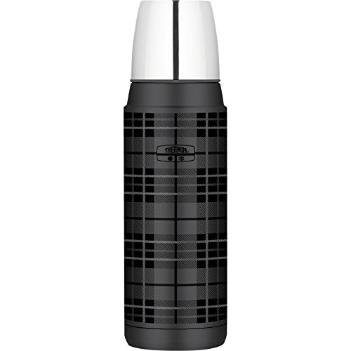 Thermos 16 Ounce Stainless Steel Compact Bottle, Gray Plaid, Only $17.23