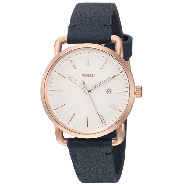 Fossil The Commuter Three-Hand Date Leather Watch $69.99，free shipping