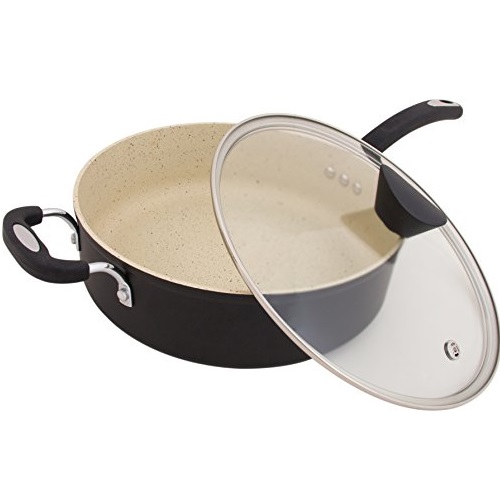 The Stone Earth All-In-One Sauce Pan by Ozeri, with 100% APEO & PFOA-Free Stone-Derived Non-Stick Coating from Germany, Only $30.44,  free shipping
