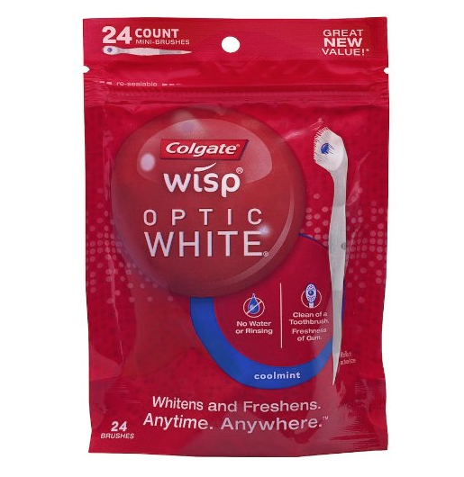 Colgate Wisp Portable Mini-Brush Optic White, Coolmint, 24 Count only $4