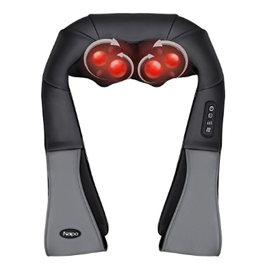 Naipo Neck Massager Adjustable Intensity Shiatsu Back Shoulder Massager with Heat and Deep Tissue Kneading for Office Home Car $49.99，free shipping