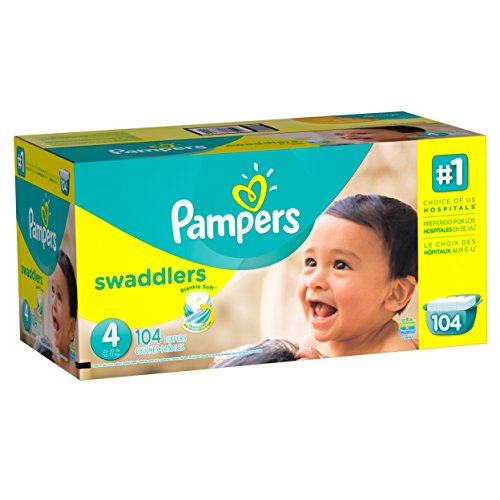 Pampers Swaddlers Disposable Diapers Size 4, 104 Count, GIANT, Only $27.44, free shipping after using SS