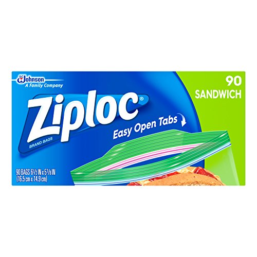 Ziploc Sandwich and Snack Bags for On the Go Freshness, Grip 'n Seal Technology for Easier Grip, Open, and Close, 90 Count, 90 ct , Only $3.22
