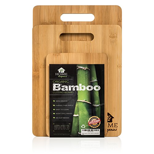 Home Organics 3-Piece, Non-Slip Premium Moso Bamboo Cutting Board Set, For Food Prep, Meat, Vegetables, Bread, Crackers & Cheese, Only $10.21 after clipping coupon