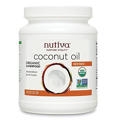 Nutiva Organic, Neutral Tasting, Steam Refined Coconut Oil from non-GMO, Sustainably Farmed Coconuts, 54 Fluid Ounces, Only $12.34, free shipping after using SS
