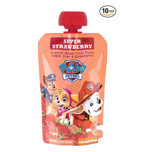 PAW Patrol Super Strawberry Organic Mixed Fruit Pouch, 3.5oz (Pack of 10) only $8.87