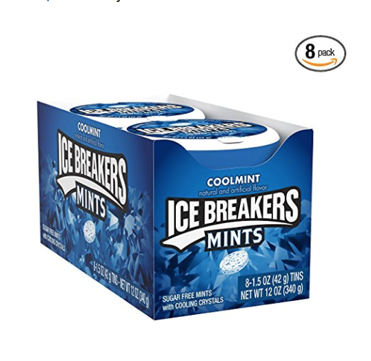 ICE BREAKERS Sugar Free Mints, Coolmint, 1.5 Ounce (Pack of 8 only $11.79