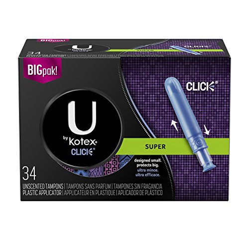 U by Kotex Click Compact Tampons, Super Absorbency, Unscented, 34 Count, Only $6.62,  free shipping after using SS
