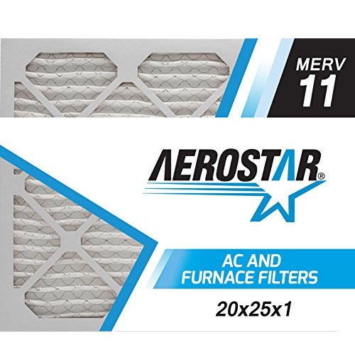 Aerostar 20x25x1 MERV 11  Pleated Air Filter, MERV 11, 20x25x1, Pack of 6, Made in the USA, Only $31.49