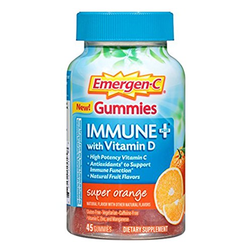 Emergen-C Immune+ Gummies (45 Count, Super Orange Flavor) Immune System Support with 500mg Vitamin C Dietary Supplement, Caffeine Free, Gluten Free, Only $5.27 , free shipping after using SS