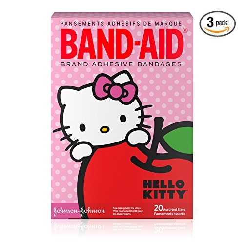 Band-Aid Brand Adhesive Bandages Featuring Hello Kitty For Kids, Assorted Sizes, 20 Count(Pack Of 3), Only $8.41