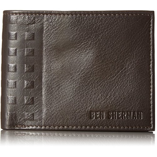 Ben Sherman Men's Holland Park Full Grain Cowhide Leather Passcase Wallet with RFID Blocking Brown, One Size, Only $9.20