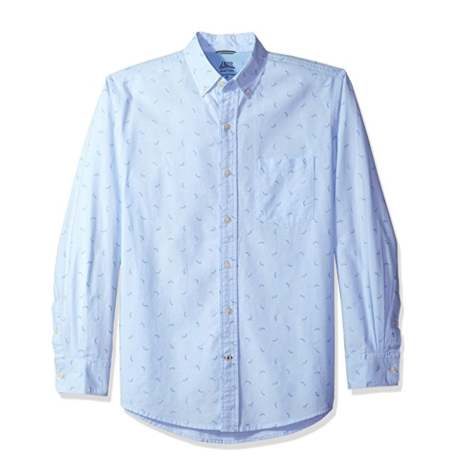 IZOD Men's Oxford Fishbone Long Sleeve Shirt, Clear Air, Medium ONLY $10.92