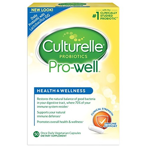 ulturelle Pro-Well Health & Wellness Daily Probiotic Dietary Supplement |Restores Natural Balance of Good Bacteria in Digestive Tract* | 50 Vegetarian Capsules, Only $16.25