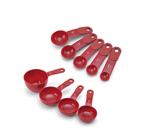 KitchenAid 9-Piece Measuring Cup and Spoon Set, Red only $8.01