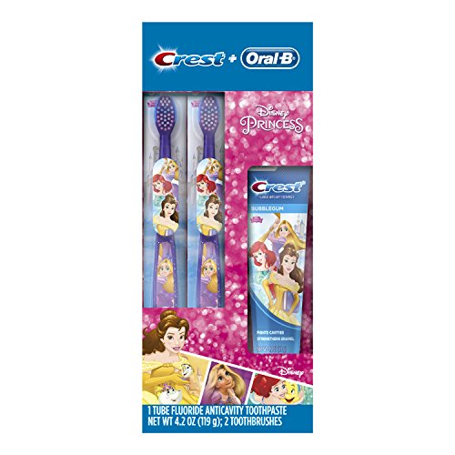 Oral-B and Crest Kids Pack Featuring Disney's Princess Characters, Kids Fluoride Anticavity Toothpaste and Two Toothbrushes, Only $4.89