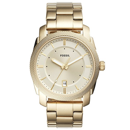 Fossil Machine 3-Hand Date Stainless Steel Watch $69.99，free shipping
