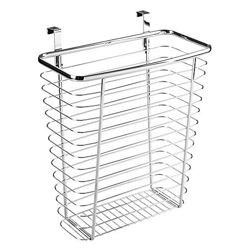 InterDesign Axis Over the Cabinet Wastebasket Trash Can or Storage Basket for Kitchen - Chrome, Only $11.89