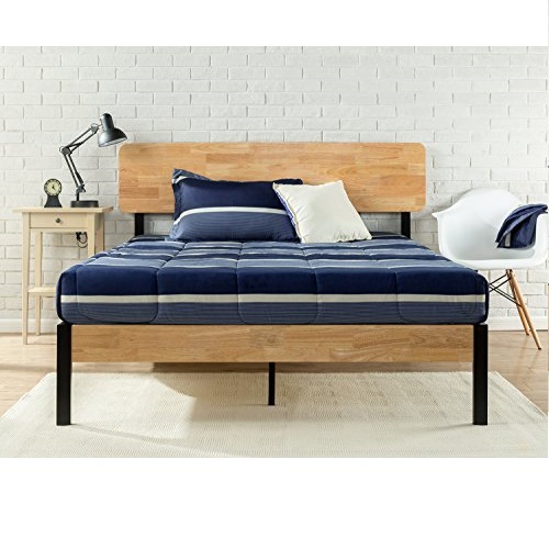 Zinus Olivia Metal and Wood Platform Bed with Wood Slat Support, Queen, Only $113.00 free shipping