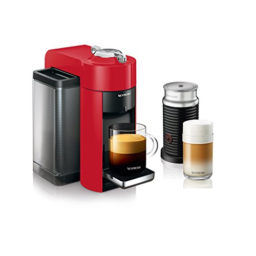 Nespresso Vertuo Evoluo Coffee and Espresso Machine with Aeroccino by De'Longhi, Red $95.55