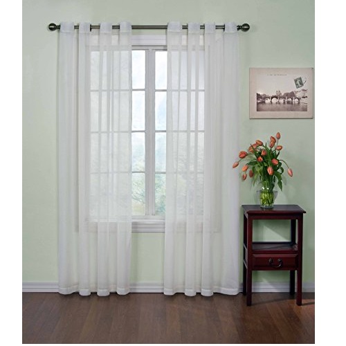 Curtain Fresh 浪漫白色薄紗窗帘， 59x108吋，原價$17.99，現僅售$5.69。不同尺寸可顏色可選！