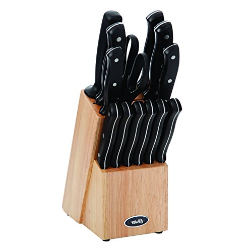 Oster Evansville 14 Piece Cutlery Set, Stainless Steel with Black Handles $30.69