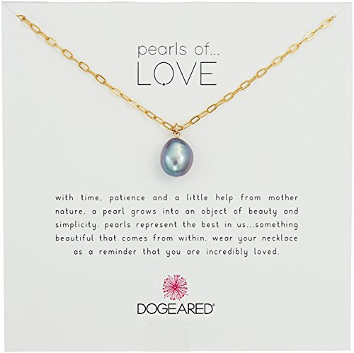 Dogeared Gold Baroque Blk Pearls Of Love Chain Necklace, Only $14.99