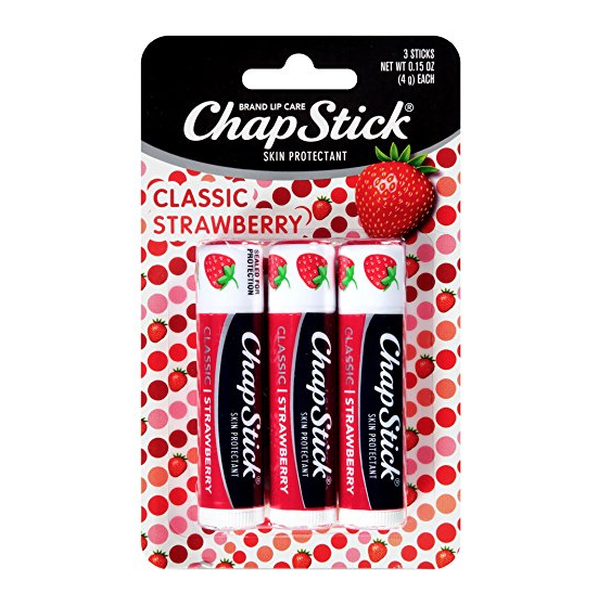 ChapStick Classic (1 Blister Pack of 3 Sticks, Strawberry Flavor) Skin Protectant Flavored Lip Balm Tube, 0.15 Ounce Each only $2.94