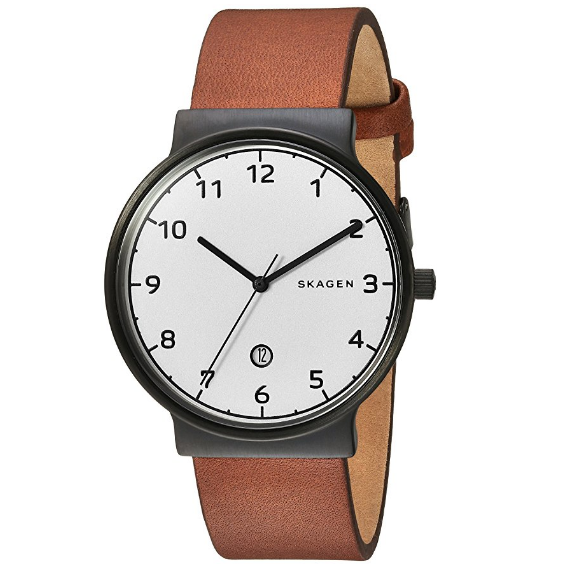 Skagen Ancher Leather Watch $63.75，free shipping