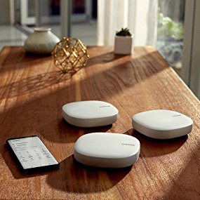 Samsung Connect Home Mesh WiFi Network Extender [AC1300] with SmartThings Hub Functionality for Whole-Home WiFi (Zigbee, Z-Wave, IP Network Protocols) - White (3 Pack) $99.99