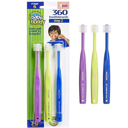 Baby Buddy Brilliant Child Toothbrush by Baby Buddy for Ages 2+ Years, BPA Free Super-Fine Micro Bristles Clean All-Around Mouth, 3 Count, Only $19.95, free shipping after using SS