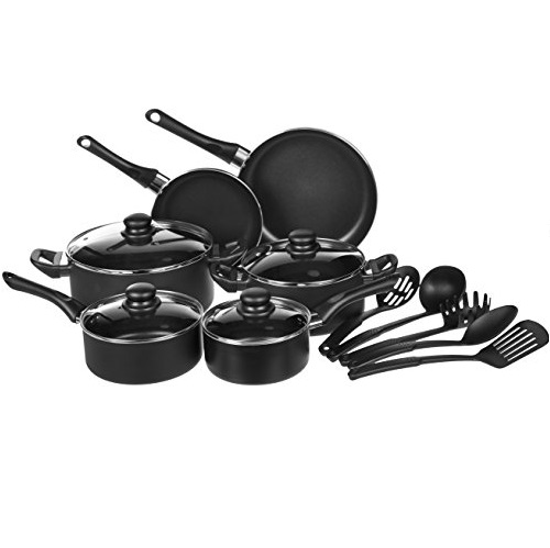 AmazonBasics 15-Piece Non-Stick Cookware Set, Only $36.74 free shipping