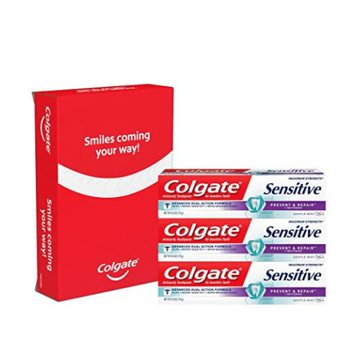 Colgate Sensitive Prevent and Repair Sensitive Toothpaste, 6 Ounce, 3 Count, Only $11.28, You Save $3.69(25%)