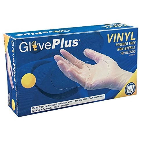 AMMEX - IVPF44100-BX - Vinyl Gloves - GlovePlus - Disposable, Powder Free, Non-Sterile, 4mil, Medium, Clear (Box of 100), Only  $3.91, free shipping after using SS