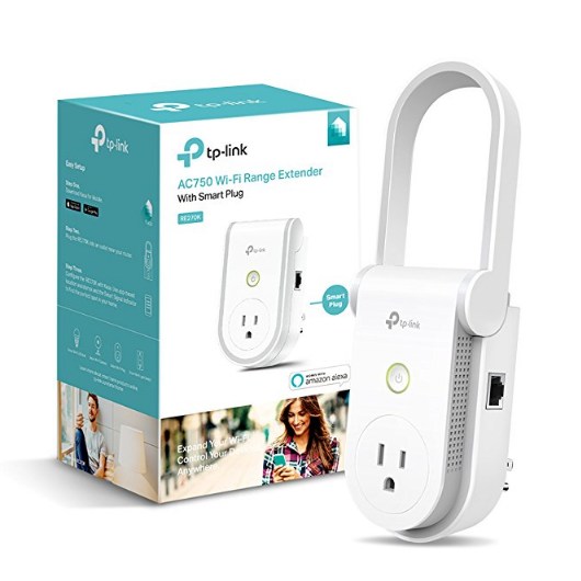 Kasa AC750 Wi-Fi Range Extender Smart Plug by TP-Link - Fast AC750 Wi-Fi Extender/Repeater with Built-In Smart Plug, No Hub Required $28.38，free shipping