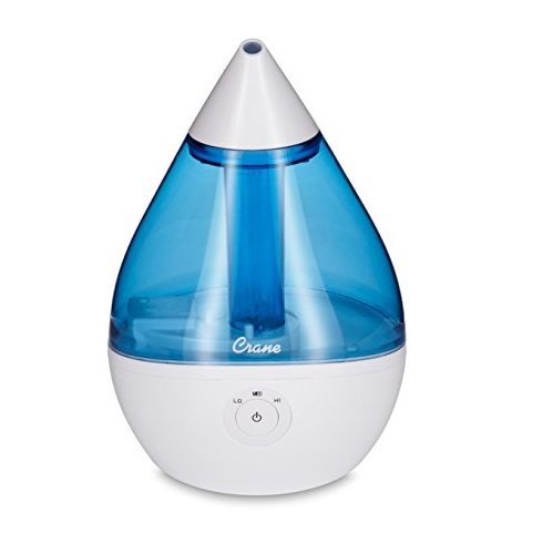 Crane USA Filter-Free Droplet Cool Mist Humidifier, White and Blue, Only $31.49, free shipping